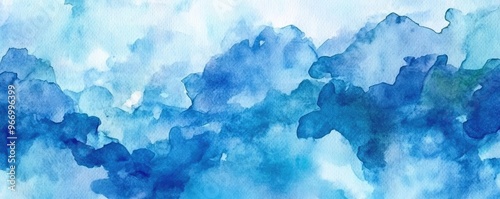 A serene watercolor background featuring soothing shades of blue, ideal for calming designs or artistic projects.