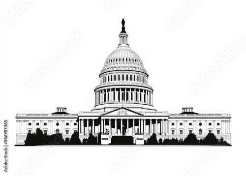 PNG image showcasing the iconic US Capitol dome structure.