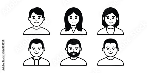 Vector Avatar Icons - Diverse Human Faces Collection