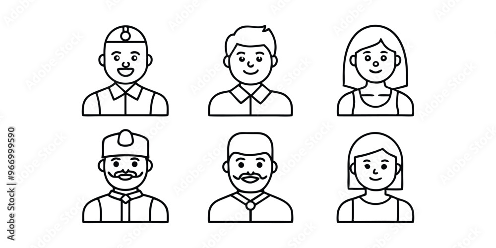 Vector Avatar Icons - Diverse Human Faces Collection Vector Avatar Icons - Diverse Human Faces Collection