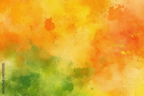 Vibrant Grungy Background Orange Watercolor Feature Yellow Retro Design Delicate Illustrated Art Pastel Elegant Print Luminous Green Motif Abstract Artwork