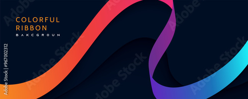 Abstract colorful wavy ribbon background dynamic concept design vector
