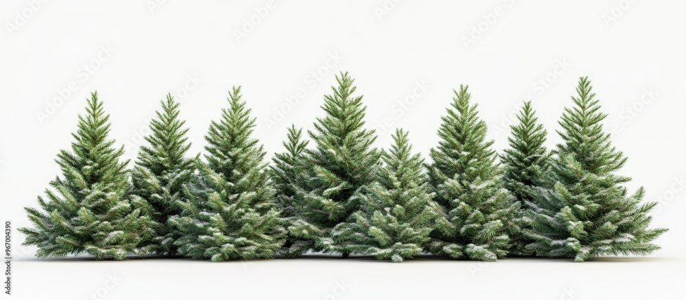 Fototapeta premium 3D illustration of a decorative Christmas pine tree set against a white background
