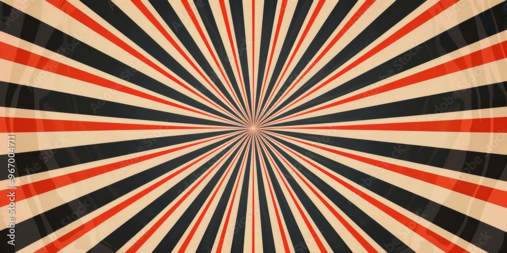 © Maftuh - Black, red and beige retro circus background with sun rays vector presentation template design, vintage poster, circus poster, background design template for your business project