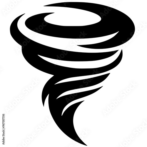 Silhouette of a violent tornado