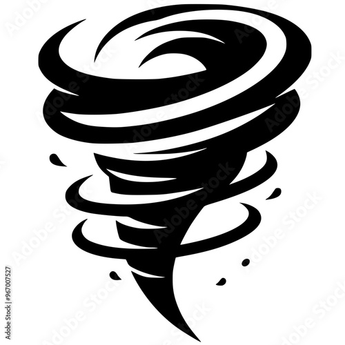 Silhouette of a violent tornado