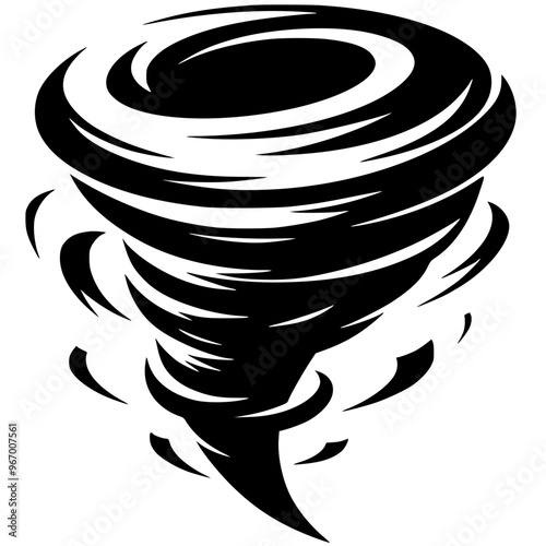 Silhouette of a violent tornado