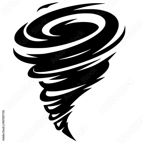 Silhouette of a violent tornado