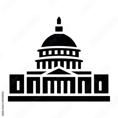 capitol icon vector art illustration