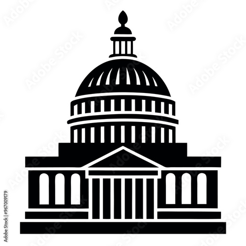 capitol icon vector art illustration