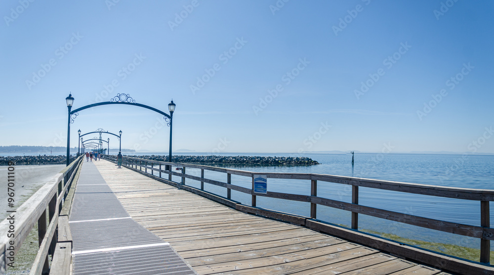 White Rock Pier and the semiahmoo bay inland waters, Surrey, BC, Canada White Rock Pier and the semiahmoo bay inland waters, Surrey, BC, Canada
