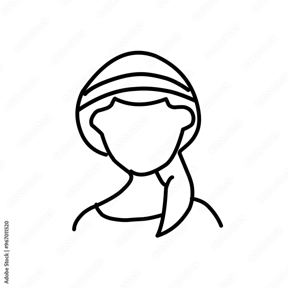 Woman wig line outline icon Woman wig line outline icon