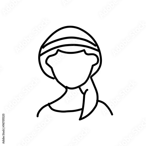 Woman wig line outline icon