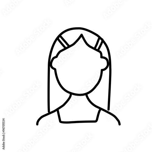 Woman wig line outline icon