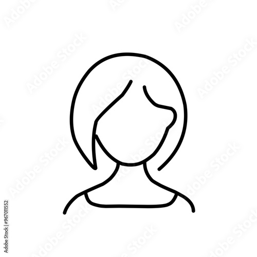 Woman wig line outline icon