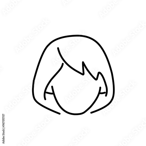 Woman wig line outline icon