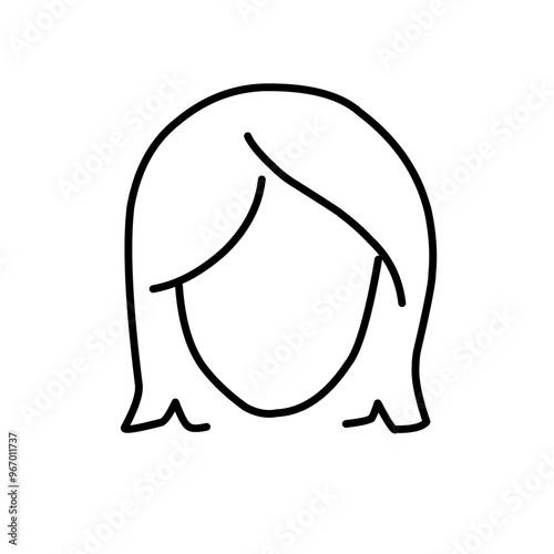 Woman wig line outline icon
