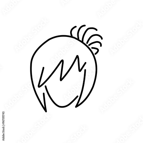 Woman wig line outline icon