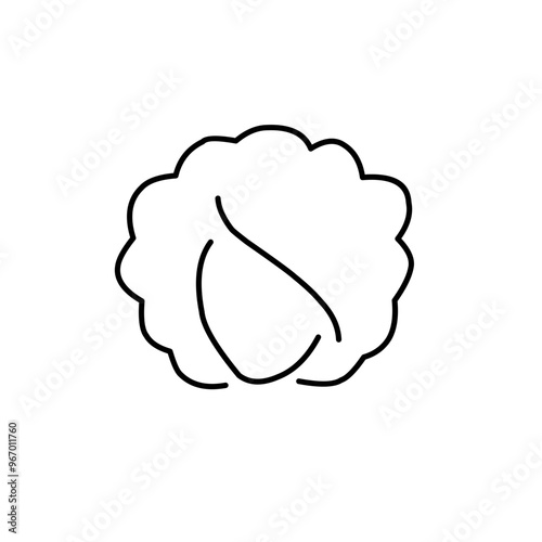 Woman wig line outline icon