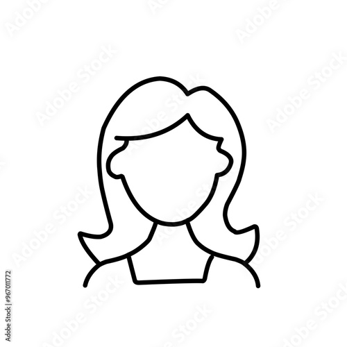 Woman wig line outline icon