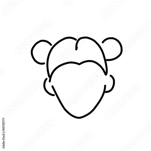 Woman wig line outline icon