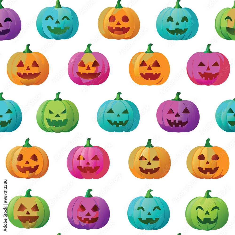 Halloween seamless pattern with pimpkeen. Vector illustration. stock illustration.