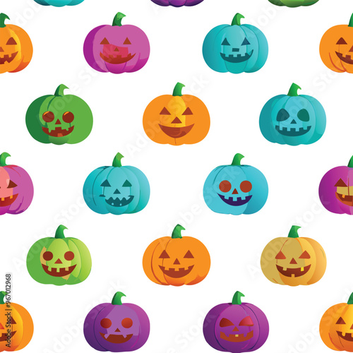 Halloween seamless pattern with pimpkeen. Vector illustration. stock illustration.