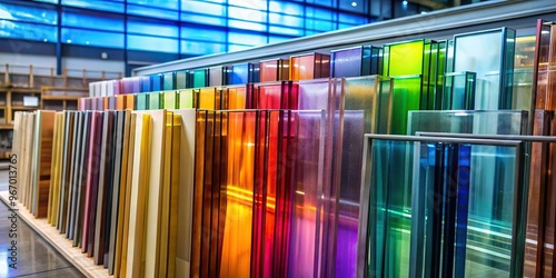 Tinted laminated glass sheets stack for decorative window samples