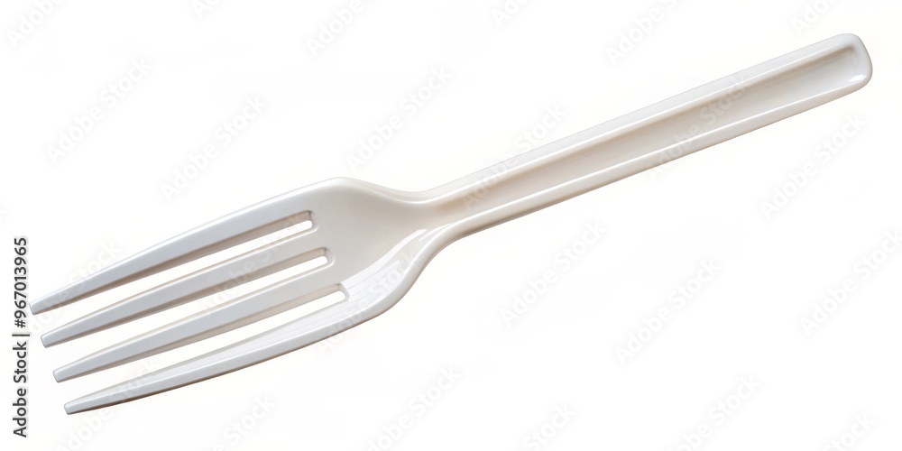 A transparent background showcases a white plastic fork's tines and handle in precise detail, perfect for graphic A transparent background showcases a white plastic fork's tines and handle in precise detail, perfect for graphic