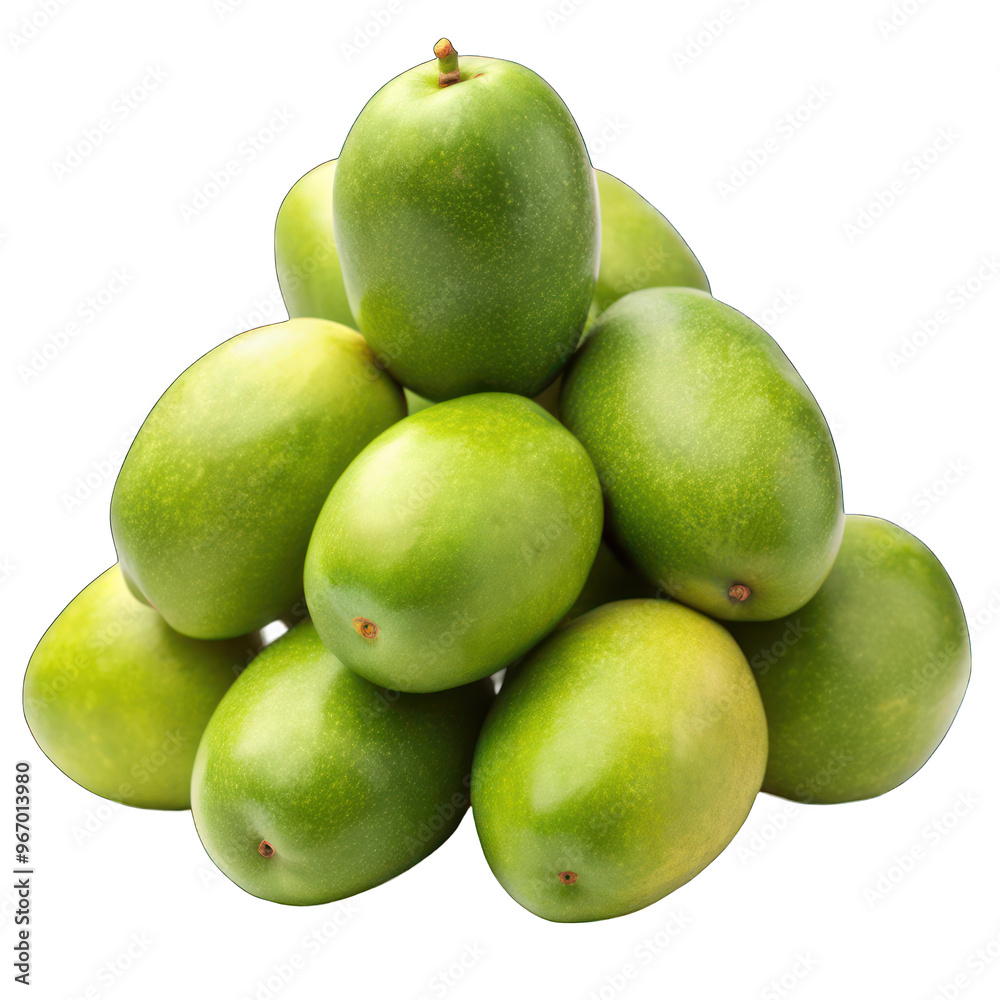 Pile of green mango isolated on transparent background Pile of green mango isolated on transparent background