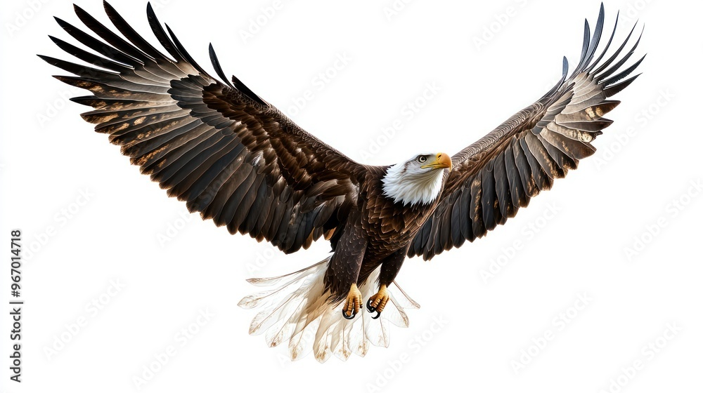 Obraz premium Bald Eagle in Flight with Spread Wings