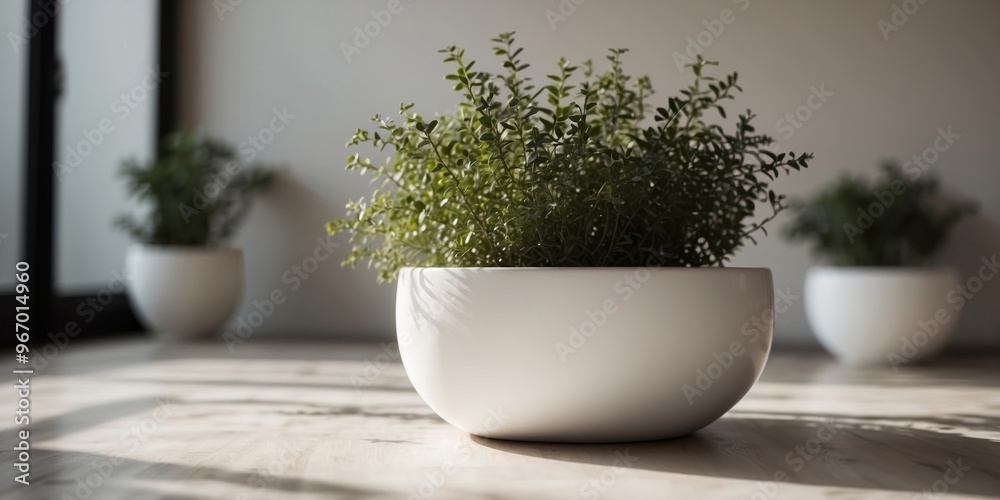White circular pedestal casting shadows in bright indoor space. White circular pedestal casting shadows in bright indoor space.