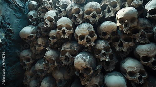Pile of skulls and bones
