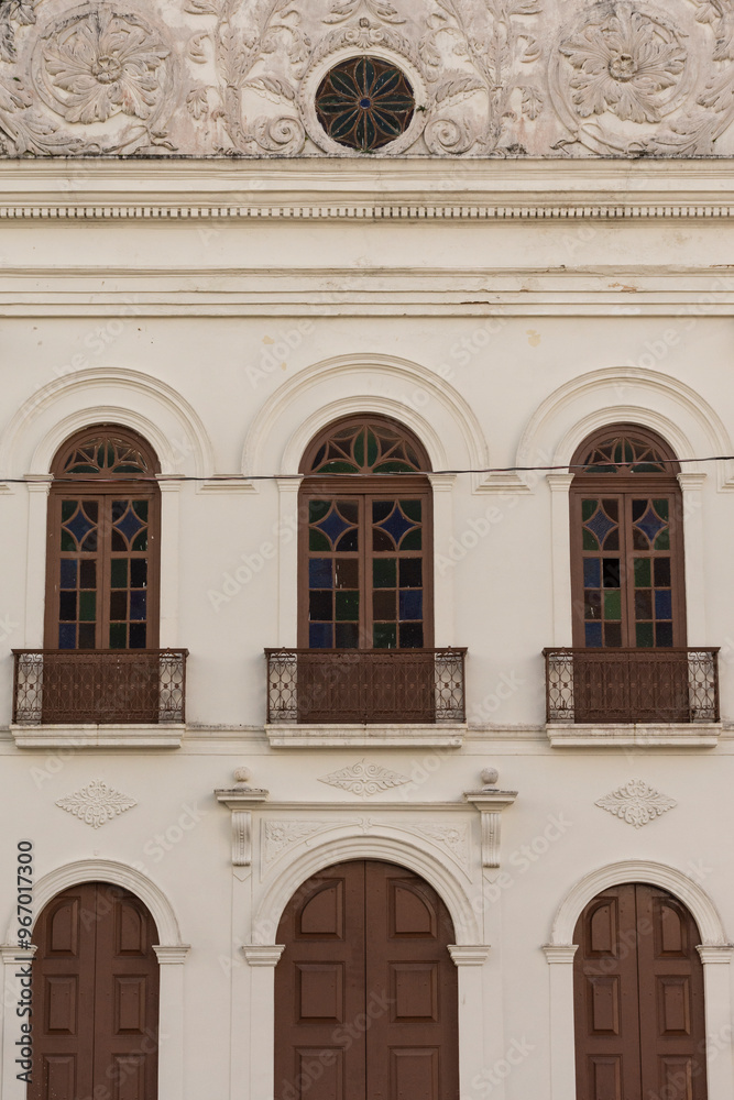Obraz premium Beautiful view to old historic church building in João Pessoa
