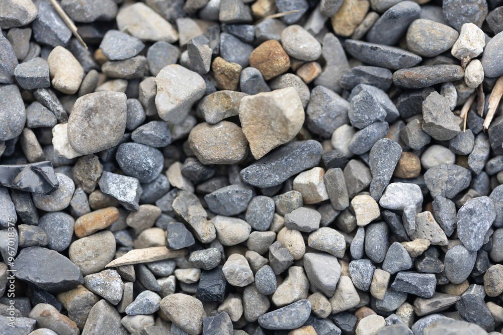Pebbles in a flower border in a garden Pebbles in a flower border in a garden