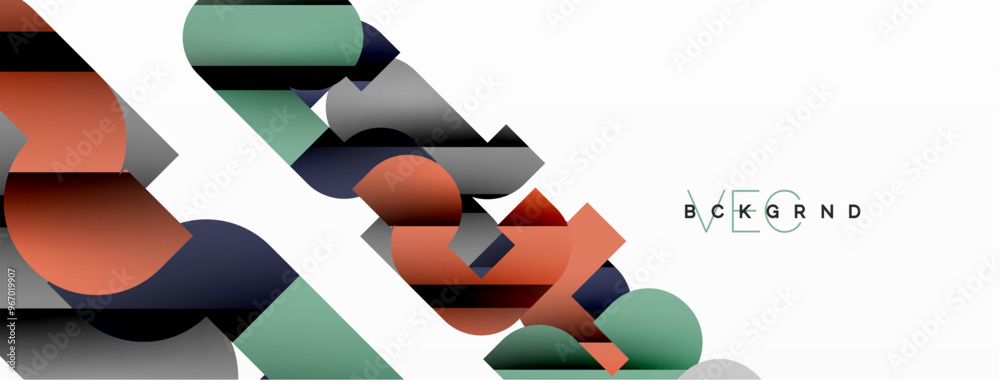 Abstract background. Colorful geometric curve shapes with black shadow lines effects Abstract background. Colorful geometric curve shapes with black shadow lines effects