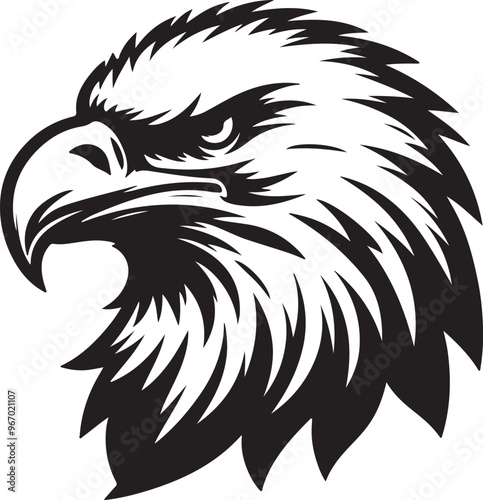 eagle head silhouette vector art