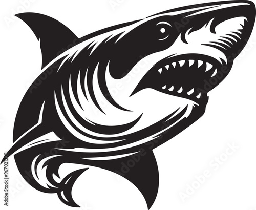 shark head silhouette vector art
