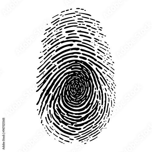 Fingerprint isolated on a transparent background