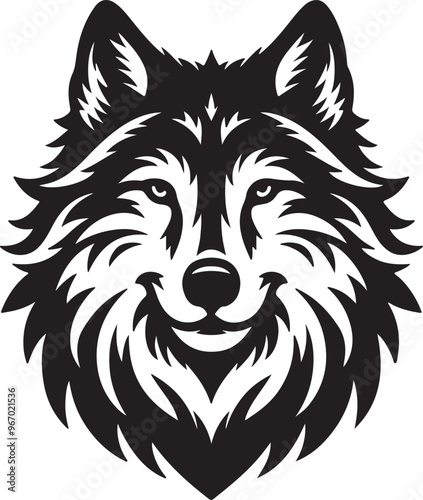 Wolf head silhouette vector art