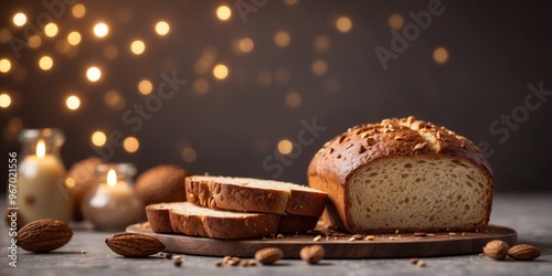 Sweet bread made with nuts and cocoa in a traditional way. photo