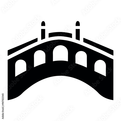 Rialto bridge icon vector art illustration