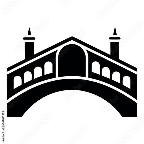 Rialto bridge icon vector art illustration