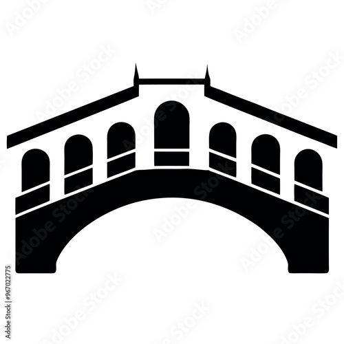 Rialto bridge icon vector art illustration