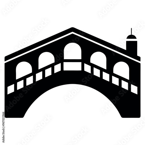 Rialto bridge icon vector art illustration