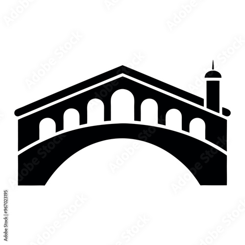 Rialto bridge icon vector art illustration