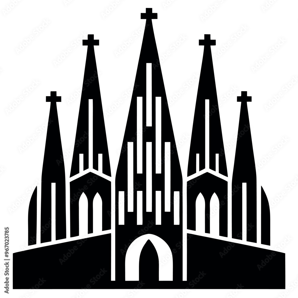 Sagrada Family icon vector art illustration Sagrada Family icon vector art illustration