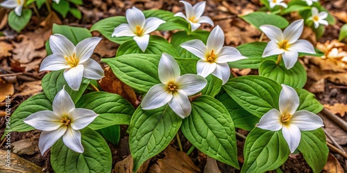 Trillium sessile flowers on woodland floor in Virginia photo