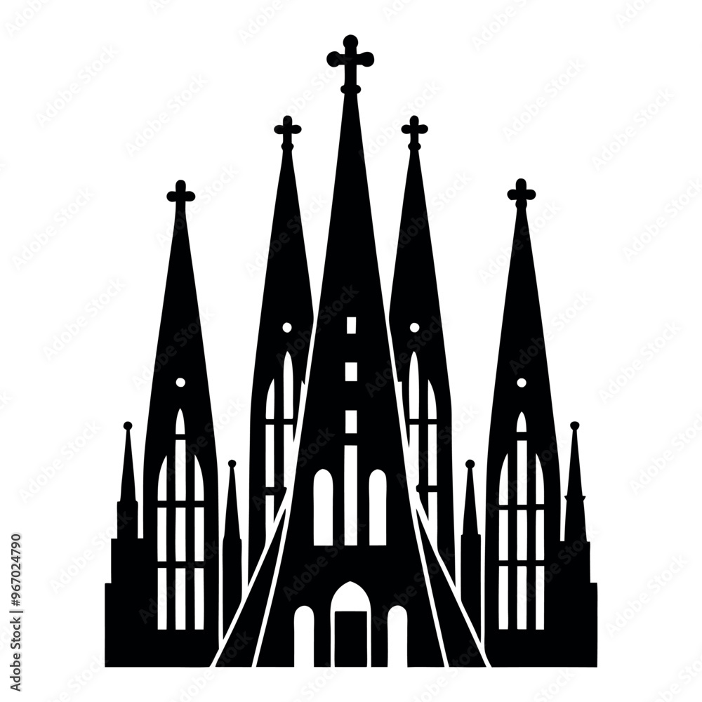 Sagrada Family icon vector art illustration Sagrada Family icon vector art illustration