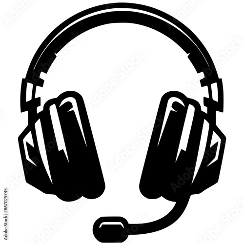 Silhouette of a gaming headset